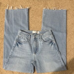 Just Black Denim Frayed Straight Leg Jeans